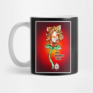 TIGER ROSE {RED BACKGROUND) Mug